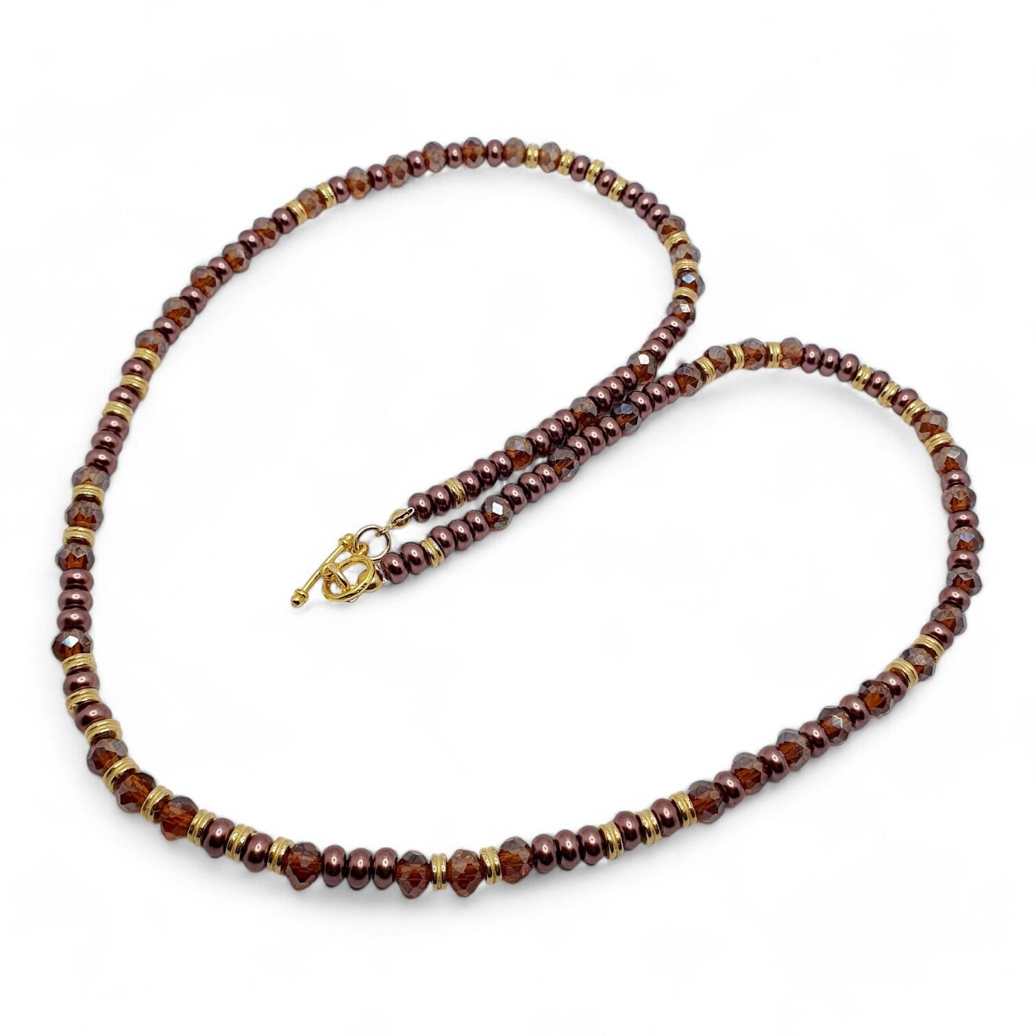 Galina Jewellery Set mahogony rose jewelry making kit — DIY set with beads and instructions for creating handmade jewelry