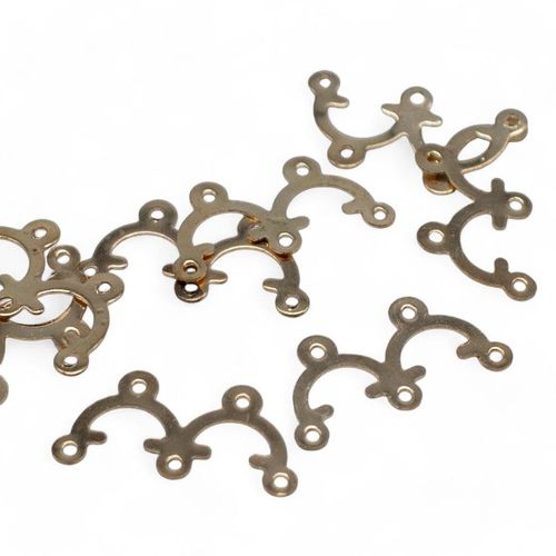 Metal Connector W Shape 16mm 10pcs Gold for jewellery making