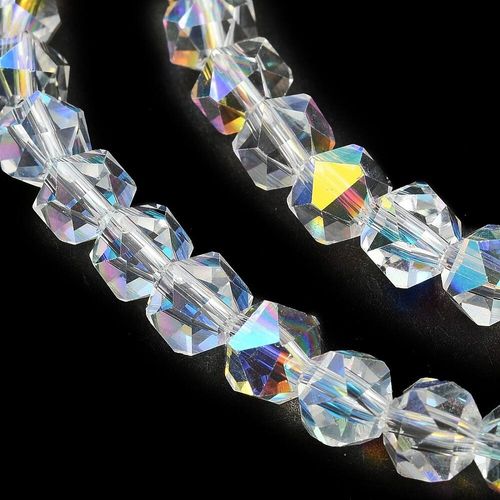 6mm crystal beads crystal ab — AB finish, faceted for jewelry making and beadwork