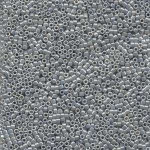size 11 Miyuki Delica seed beads ceylon grey db252 5g — 5g pack, premium Japanese cylinder beads perfect for bead weaving, embroidery, an…