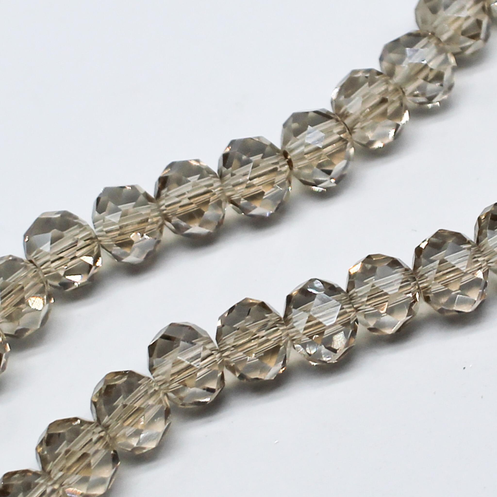 8mm crystal beads light champagne, pack of 70 — faceted for jewelry making and beadwork