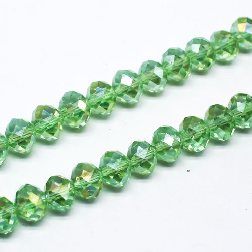 10mm crystal beads peridot ab, pack of 30 — AB finish, faceted for jewelry making and beadwork