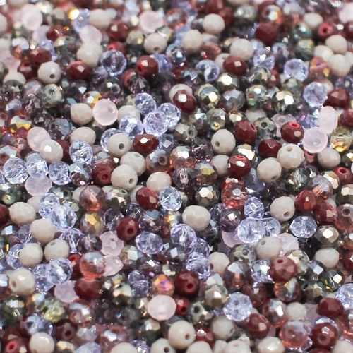 4mm crystal beads purple mix, pack of 250 — faceted for jewelry making and beadwork