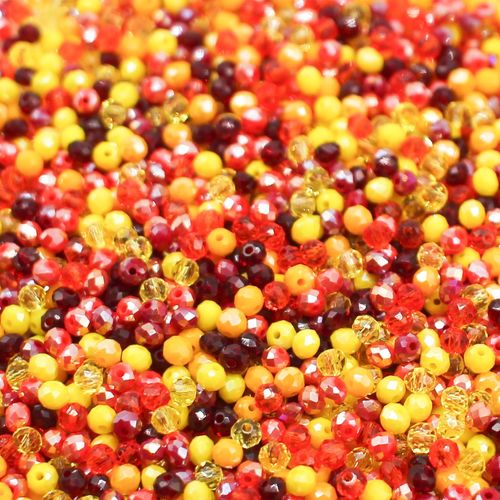 3.5mm crystal beads sunset mix, pack of 300 — faceted for jewelry making and beadwork