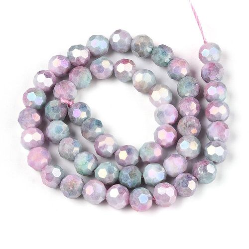 8mm crystal beads ab mix opaque purple blue, pack of 50 — AB finish, faceted for jewelry making and beadwork