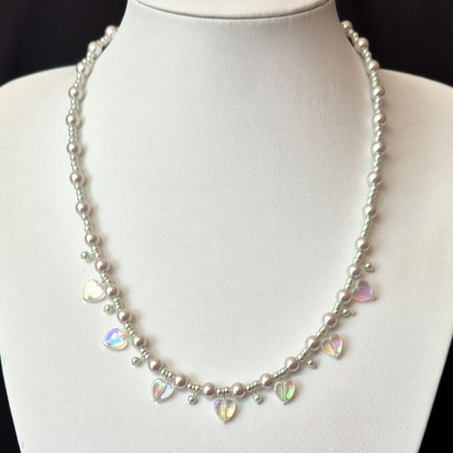 Cerys Heart Necklaces silver dust necklace making kit — DIY set with beads and instructions for creating handmade jewelry