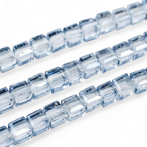6mm crystal beads hint of blue 16" string — faceted for jewelry making and beadwork
