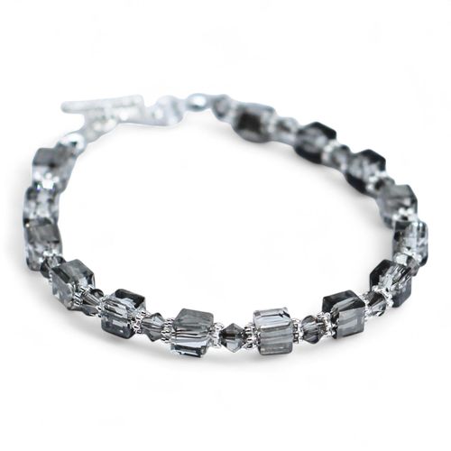 Alice Crystal Bracelet Makes 5 silver dust & silver bracelet making kit — DIY set with beads and instructions for creating handmade jewelry
