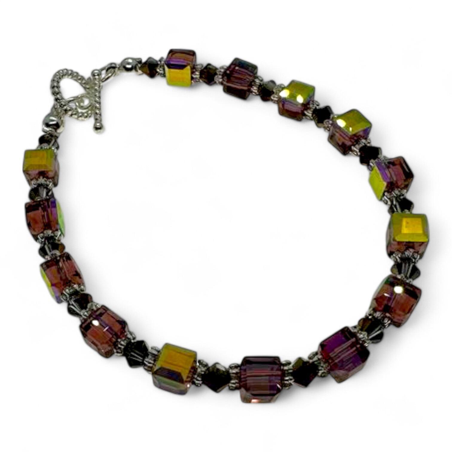 Alice Crystal Bracelet Makes 2 amethyst rainbow silver bracelet making kit — DIY set with beads and instructions for creating handmade je…