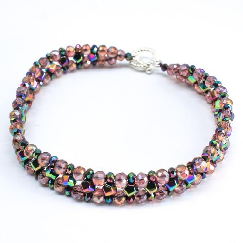 Hematite Nugget Bracelet Makes 3 rainbow bracelet making kit — DIY set with beads and instructions for creating handmade jewelry