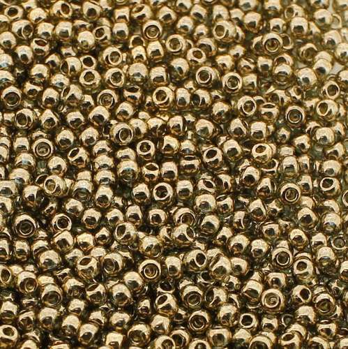 Toho Size 11 Seed Beads 10g - Gold Luster Montana Blue