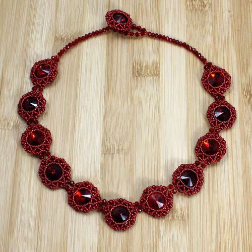 Majestic 18mm Round Rivolis Jewellery Kit party red jewelry making kit — DIY set with beads and instructions for creating handmade jewelry