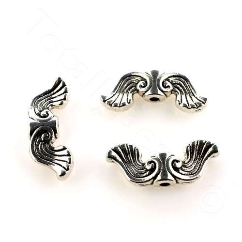 Metal Wing Angel Bead 19mm - Antique Silver 12pcs