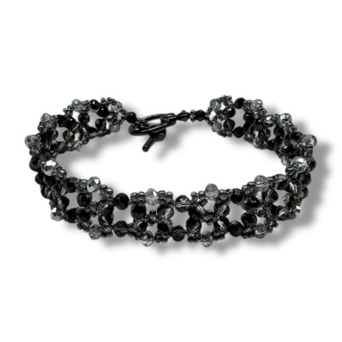 Crystal Daisy Flower Bracelets Gun Metal 3x4mm for jewellery making