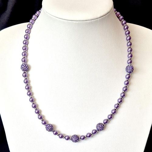 Shamballa Pearl Necklace Wisteria for jewellery making