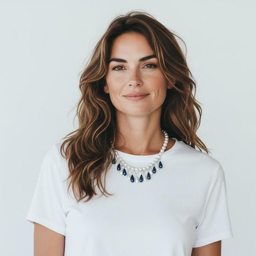 Regan Drop Necklaces White & Blue for jewellery making