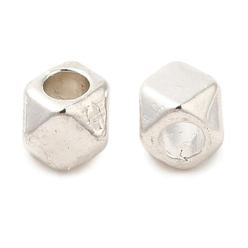 Spacer Bead Facet Cubes 3mm 25pcs Silver for jewellery making