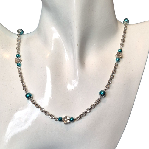 Kelsey Chain Necklaces (5) Teal 4mm for jewellery making