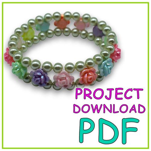 Elastic Rose Bracelet PDF Download for jewellery making