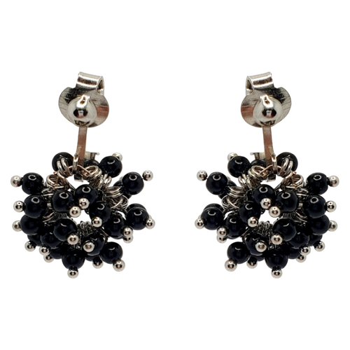 Polly Pearl Cluster Earrings (2) Black for jewellery making