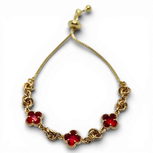 Clover Slider Bracelet Red for jewellery making