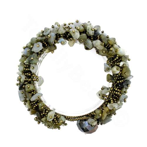 Hedgehog Bracelet Pack labradorite bracelet making kit — DIY set with beads and instructions for creating handmade jewelry