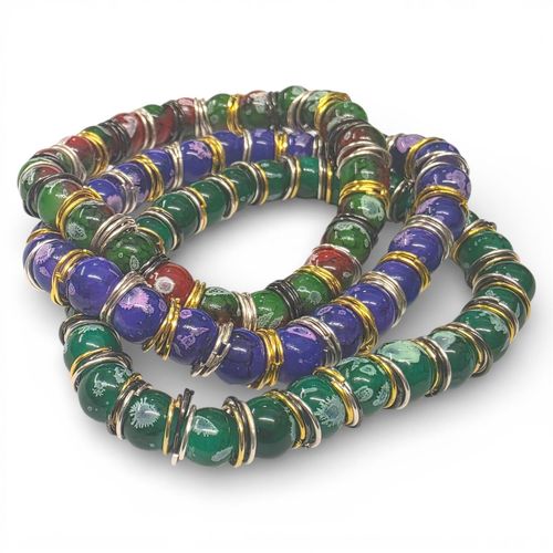 MIlani Marble Bracelets x6 Forrest for jewellery making
