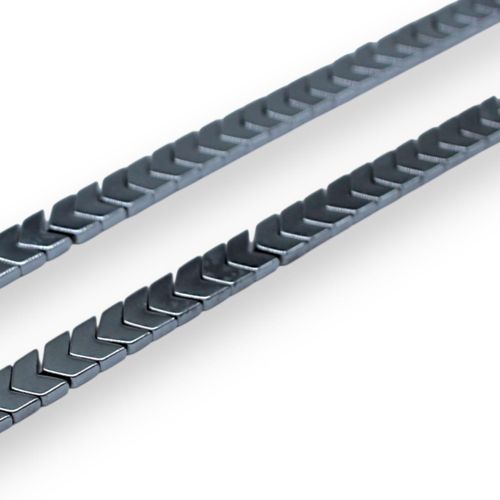 Hematite Chevron 6x5mm Silver Plated 8"inch 50 pieces for jewellery making