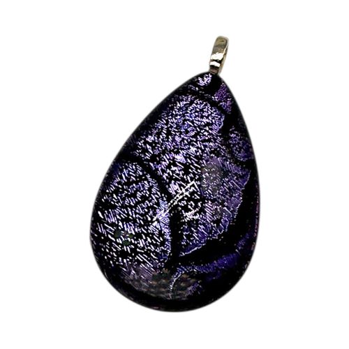 Dichroic Glass Pendant Drop 38mm Pink for jewellery making