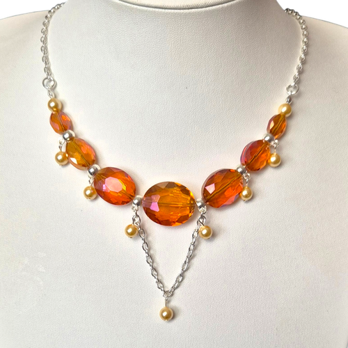Alenna Crystal Necklace Tangerine for jewellery making