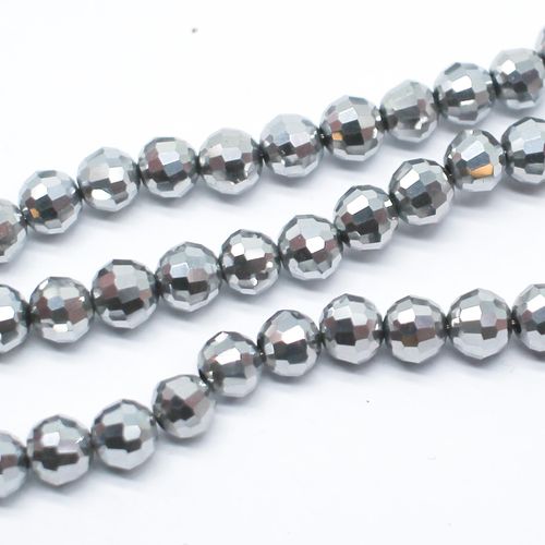 Crystal 96 Round 6mm Silver 60pcs for jewellery making