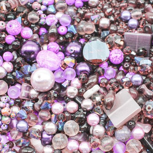 Premium Bead Mix 75g Purple 2mm for jewellery making