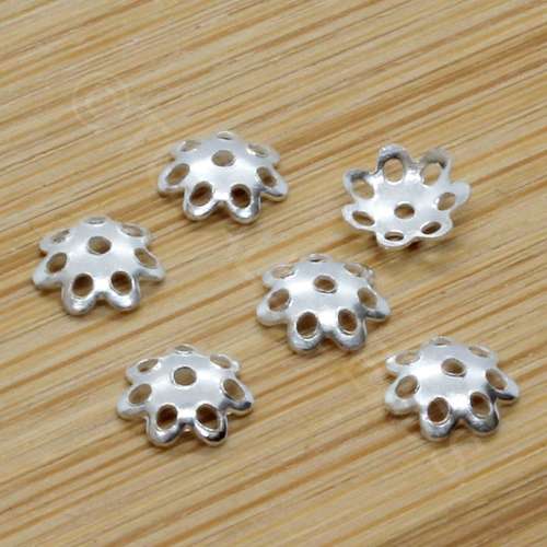 Sterling Silver - 6 Petal Bead Cap 6mm 10pcs
