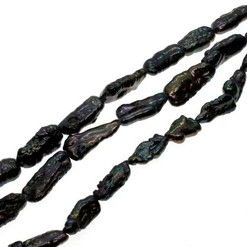 Freshwater Pearls 18mm Biwa Peacock - 14" String