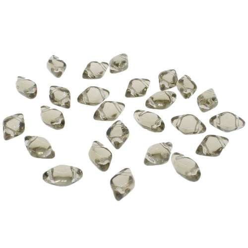 8x5mm 10g Czech glass Rulla beads black diamond — two-hole beads for jewelry making and bead weaving