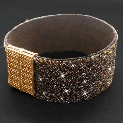 Sparkle Ribbon 28mm Bracelet Kit mocha stardust bracelet making kit — DIY set with beads and instructions for creating handmade jewelry