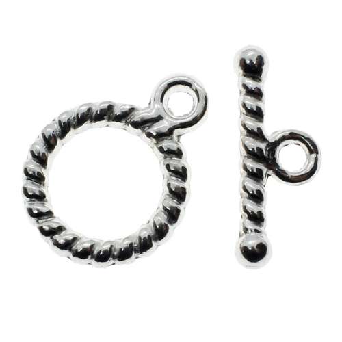 Metal Toggle - Rope Ring 10mm 8 sets Silver Plated