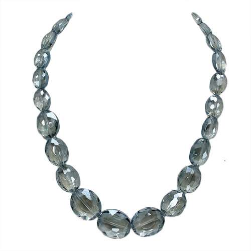 crystal beads steel blue — faceted for jewelry making and beadwork