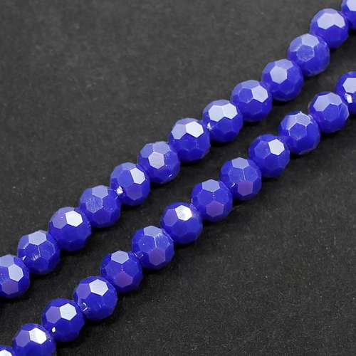 3mm crystal beads opal royal blue — faceted for jewelry making and beadwork