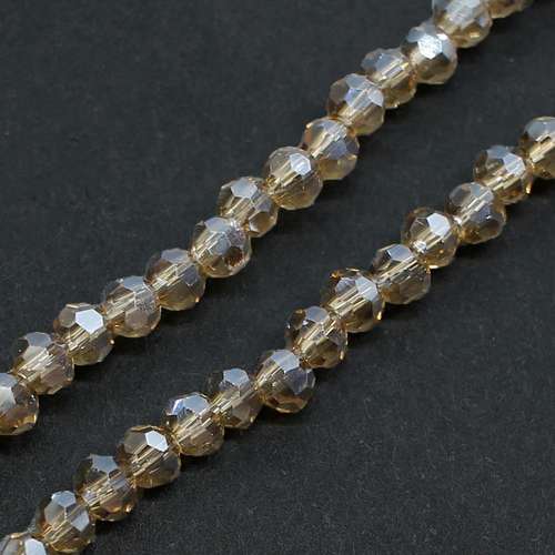 3mm crystal beads dusty topaz shimmer — faceted for jewelry making and beadwork