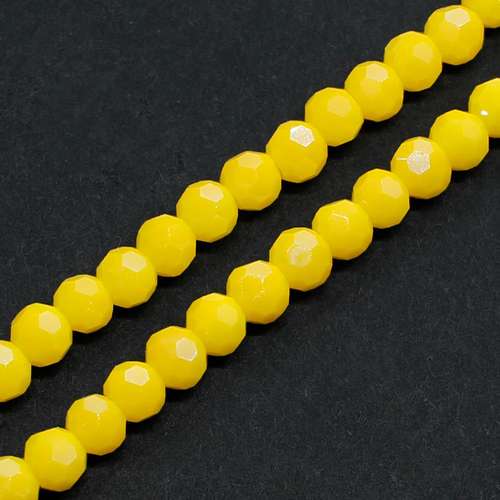 3mm crystal beads canary yellow — faceted for jewelry making and beadwork