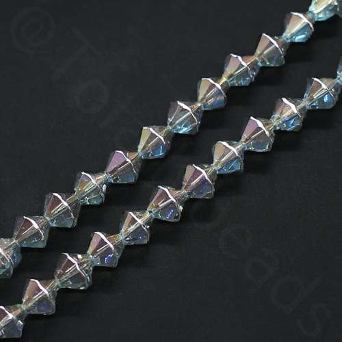 Glass Bicone with Silver Edge 8mm - Dusk