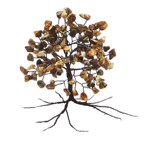 Wire & Gemstone Tree Sculpture Kit picture jasper jewelry making kit — DIY set with beads and instructions for creating handmade jewelry