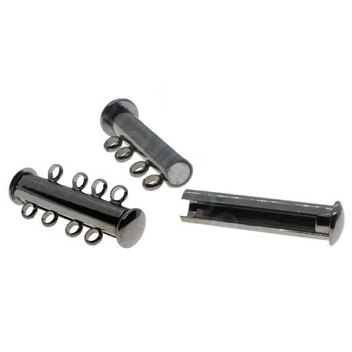 Sliding Magnetic Clasp 4 Strand - Black Plated