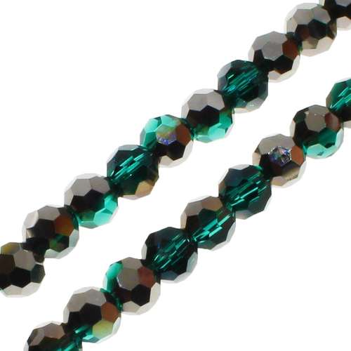 Crystal Round Beads 4mm - Emerald Shadow