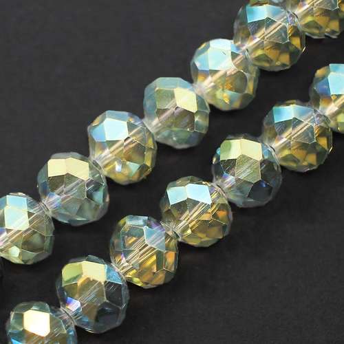 10mm crystal beads electric green, pack of 30 — faceted for jewelry making and beadwork