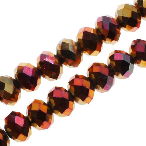 8mm crystal beads autumn rainbow, pack of 70 — faceted for jewelry making and beadwork