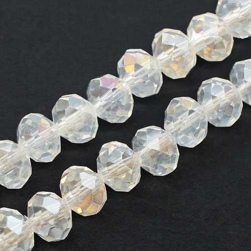 8mm crystal beads clear ab, pack of 70 — AB finish, faceted for jewelry making and beadwork