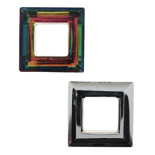 Crystal Pendant - Square 20mm - Rainbow B