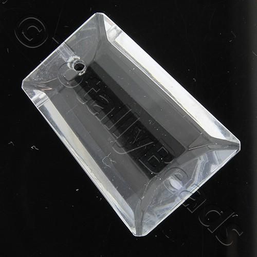 Glass Pendant Facet Rectangle Drop 22mm - Crystal